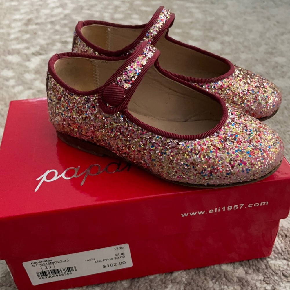 Papanatas by Eli Baby Girl glitter Mary Janes